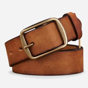 Ceinture Camel Boucle Dorée Premium Pour Homme & Femme