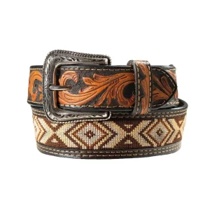 Ceinture à Broderie Sud-Ouest Marron - Homme