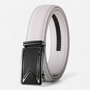 Ceinture Automatique Cuir Blanc Homme