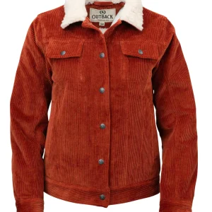 Manteau Georgia Corduroy rouille doublé berber - Femme
